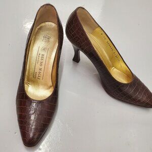 Vintage Bruno Magli Embossed Classic Heel